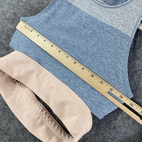 Outdoor Voices Slashback Crop Top Small Sports Bra Lake Dove Rose Colorblock - Picture 5 of 10